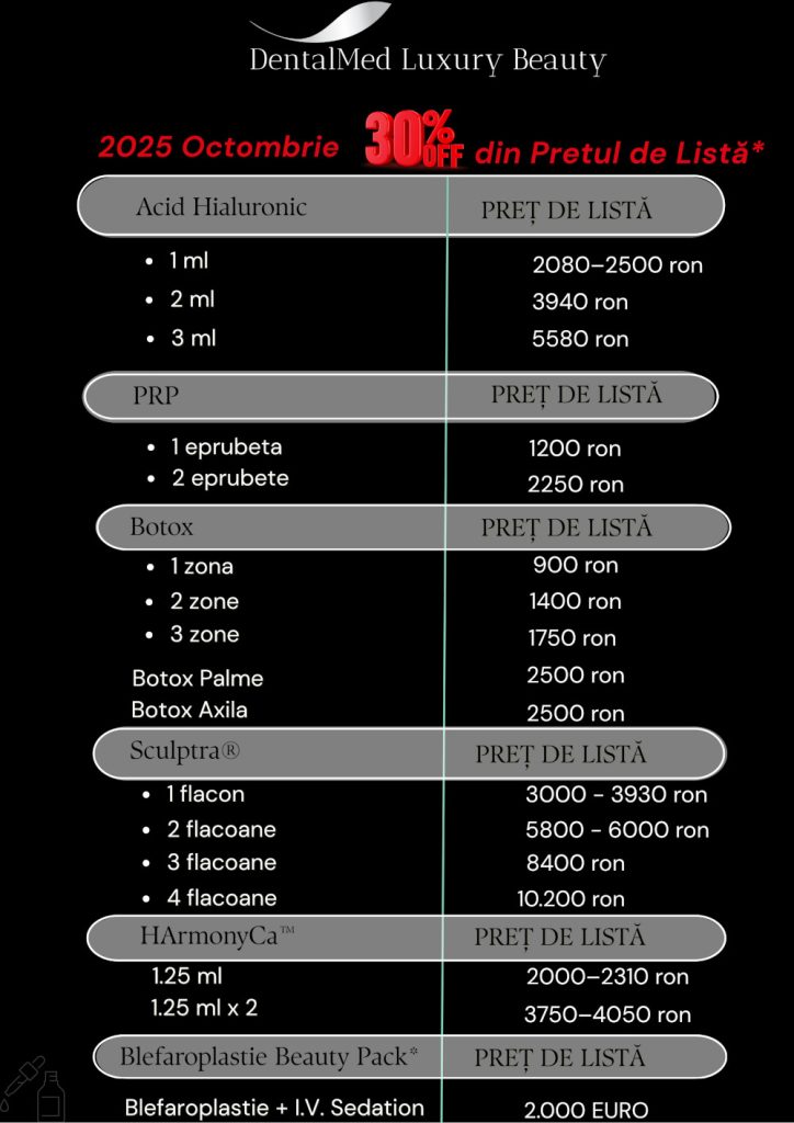 DentalMed Luxury Beauty Flyer A4 OCT 2025 3 Estetica faciala Bucuresti
