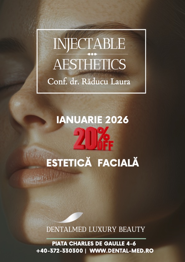 Estetica faciala Bucuresti 2 DentalMed Luxury Beauty Flyer A4 IAN 2026 Estetica faciala Bucuresti